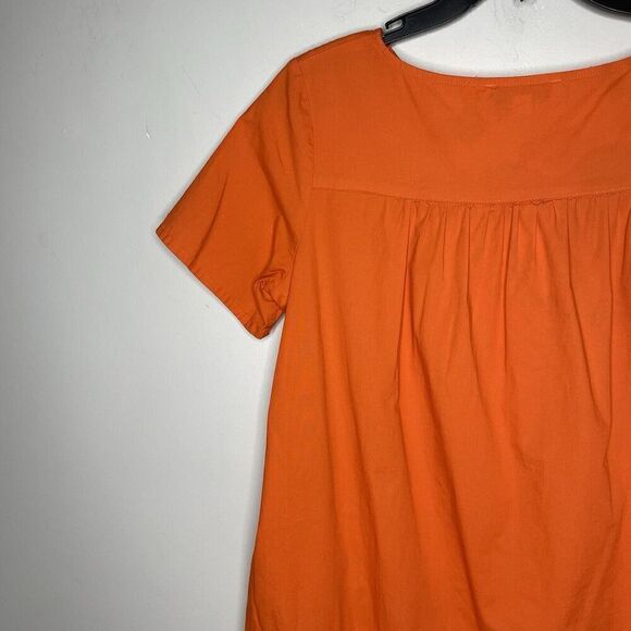 PETER SOM Collective Dress Womens 4 Orange T-Shirt Shift Cotton Stretch Pockets - Picture 9 of 12